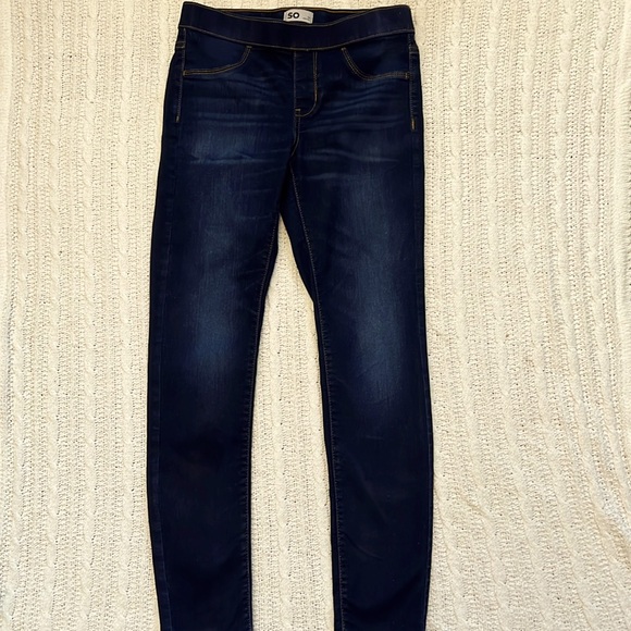 SO Girls Size 14 Dark Blue Jeggings - Picture 1 of 8